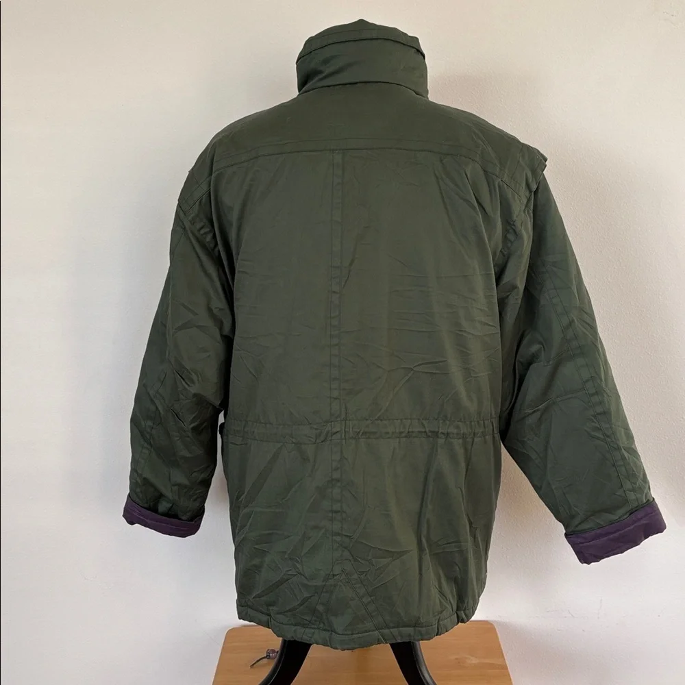 Cabela’s Down Green Quilted Coat with Brown Accents Size XL - Picture 3 of 14
